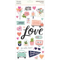 Simple Stories Chipboard Stickers - Happy Hearts