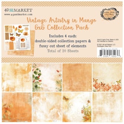 49 And Market Paper Pack 6X6 - Vintage Artistry In Mango