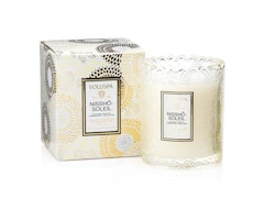 Voluspa Scalloped Edge Embossed Glass Candle - Nissho Soleil
