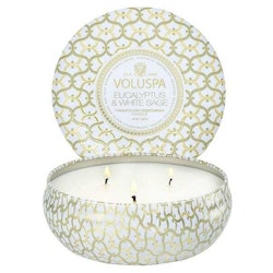 Voluspa 3-Wick Tin candle - EUCALYPTUS & WHITE SAGE