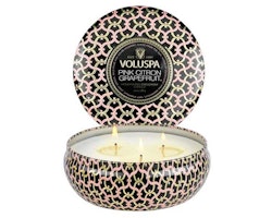 Voluspa 3-Wick Candle In Decorative Tin - Pink Citron Grapefruit