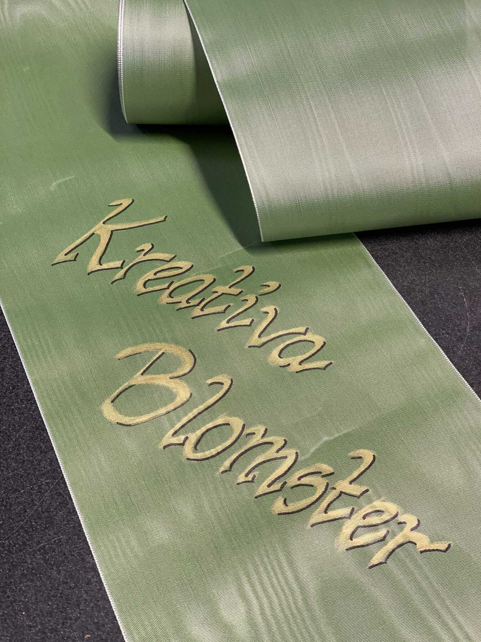 Dekorativt band för begravningsdekoration - Grön