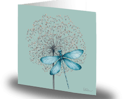 Cards by Jojo - Blue Dragonfly - Litet kort