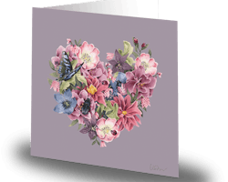 Cards by Jojo - Flower Heart - Litet kort