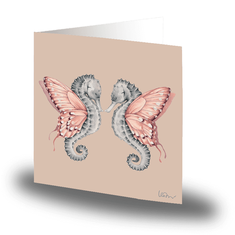 Cards by Jojo - Winged Seahorses - Litet kort
