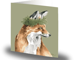 Cards by Jojo - Pine Wreath Fox - Stort kort