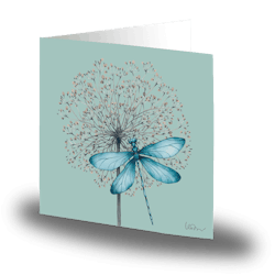 Cards by Jojo -Blue Dragonfly - Stort kort
