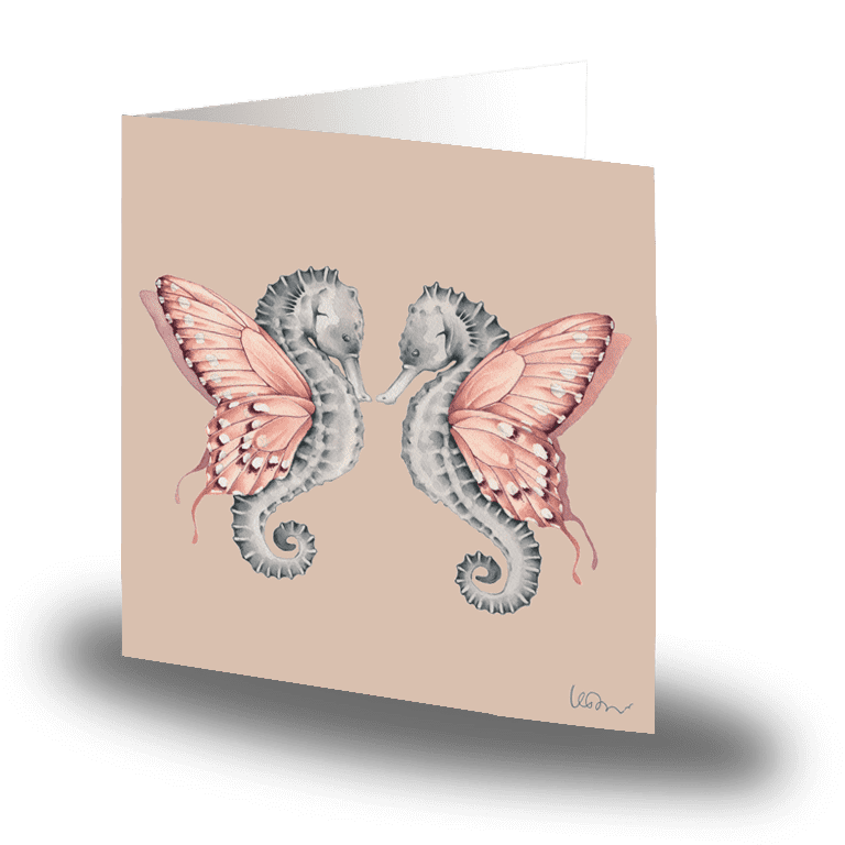 Cards by Jojo - Winged Seahorses - Stort kort