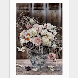 Bouquet in rustic vase poster