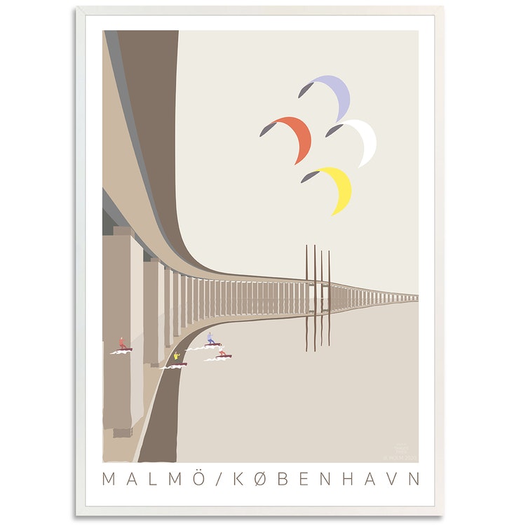 Poster Öresundsbron med vit ram