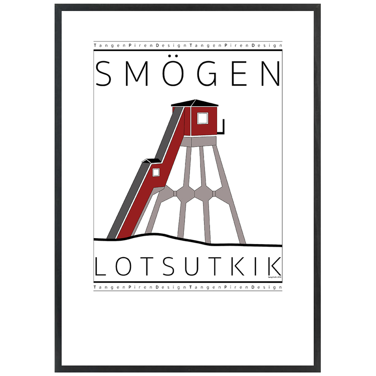 Poster Smögens Lotsutkik med svart ram
