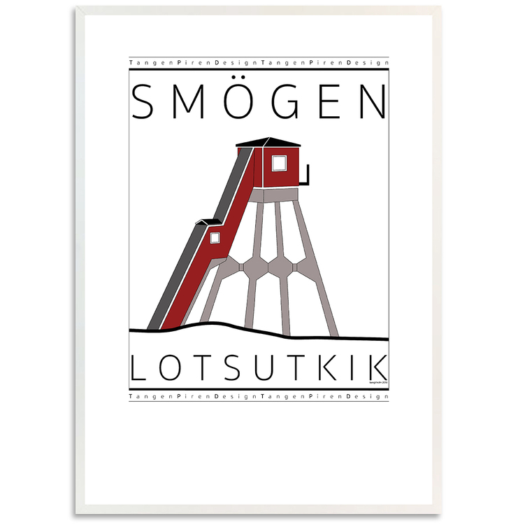 Poster Smögens Lotsutkik med vit ram