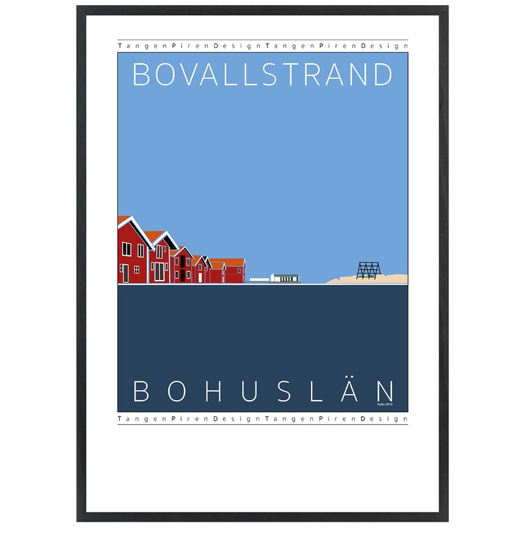 Poster Bovallstrand med svart ram