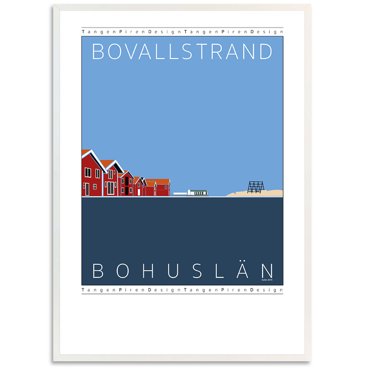 Poster Bovallstrand med vit ram
