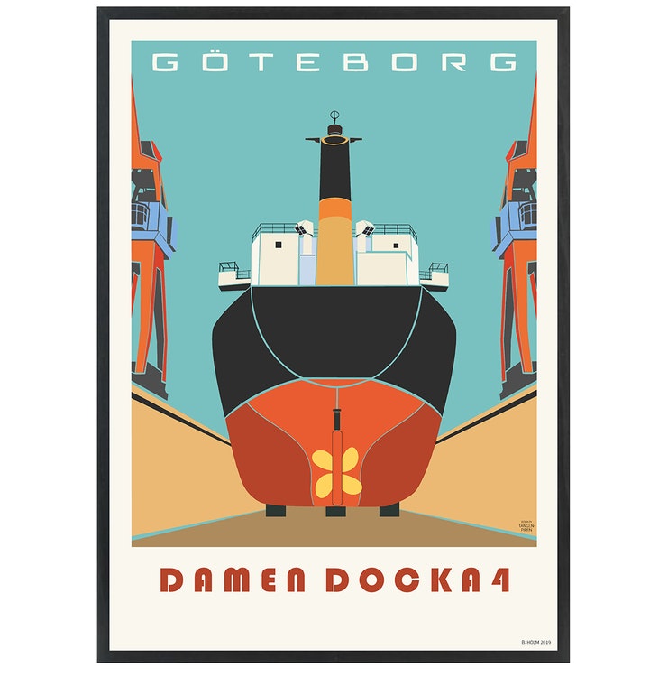 Poster Göteborg Docka 4 med svart ram