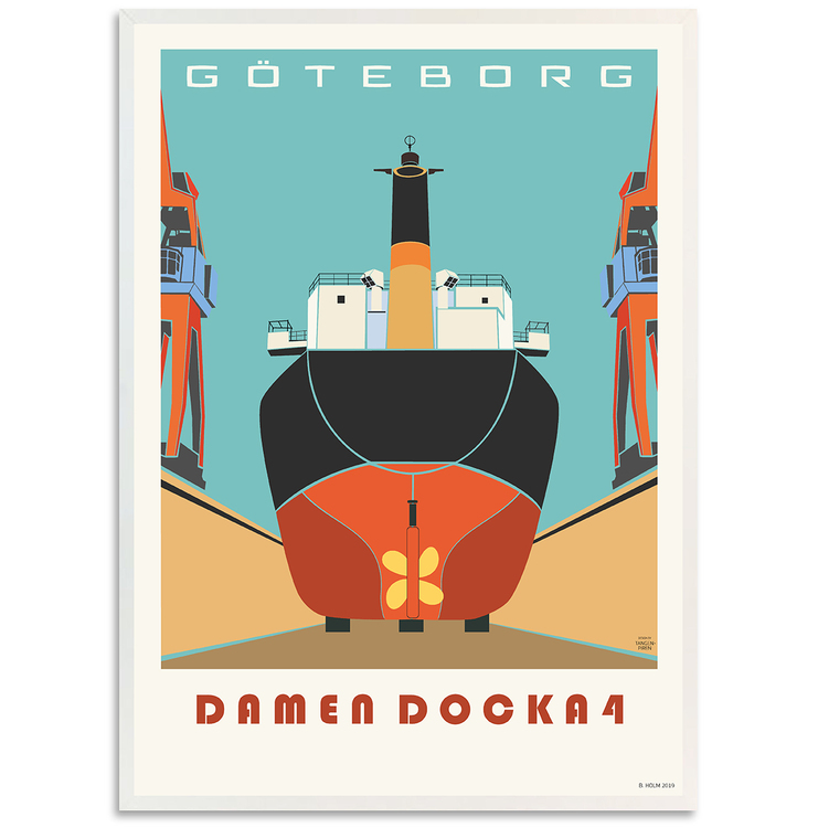 Poster Göteborg Docka 4 med vit ram