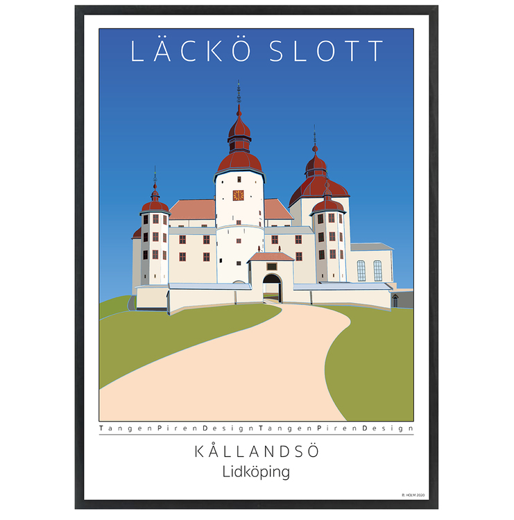 Poster Läckö Slott med svart ram
