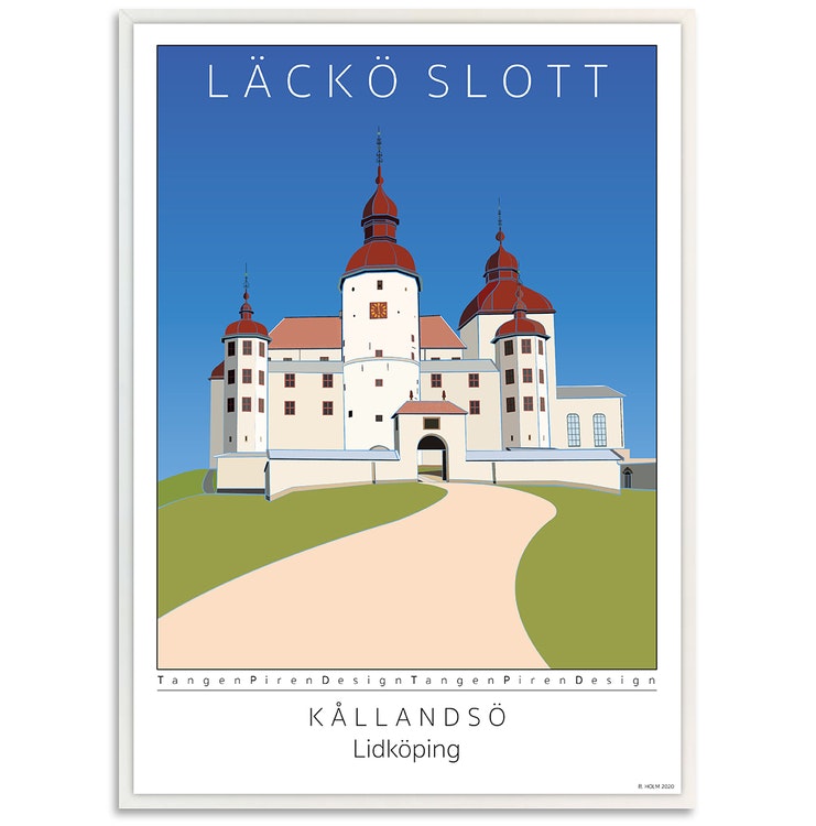 Poster Läckö Slott med vit ram
