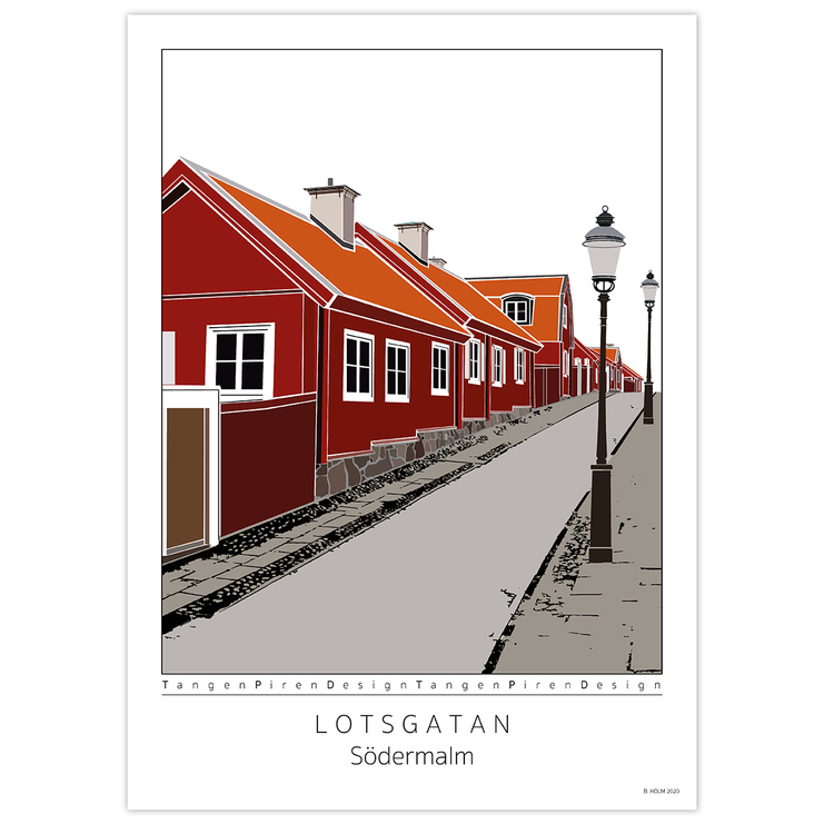Poster Lotsgatan Södermalm utan ram 50x70