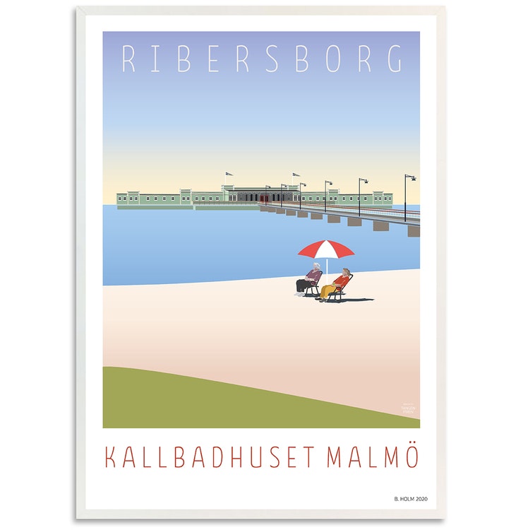 Poster Ribersborg med vit ram