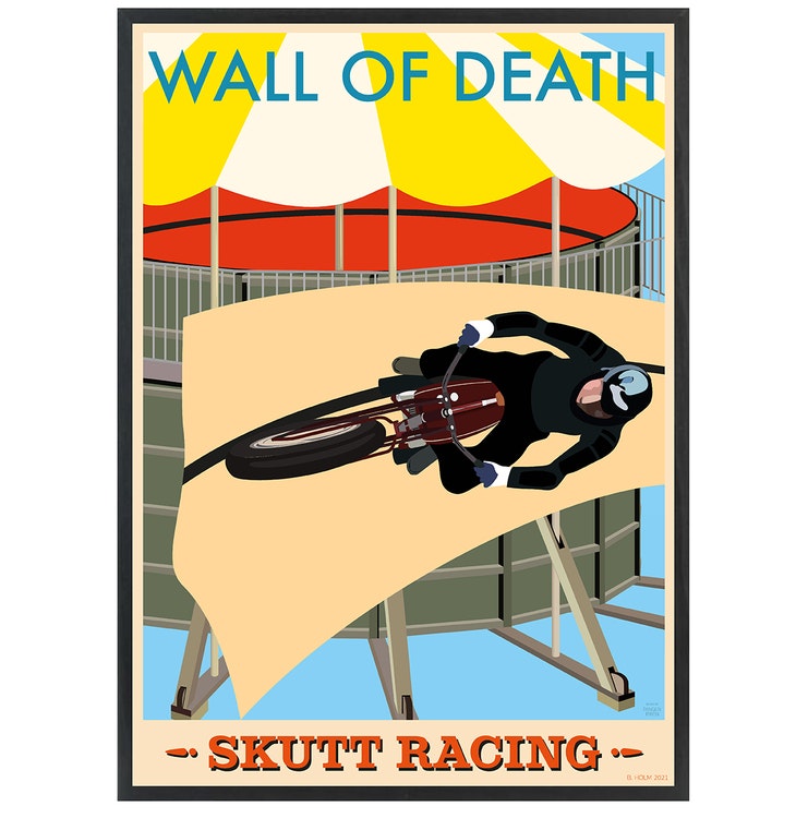 Poster Skutt Racing med svart ram