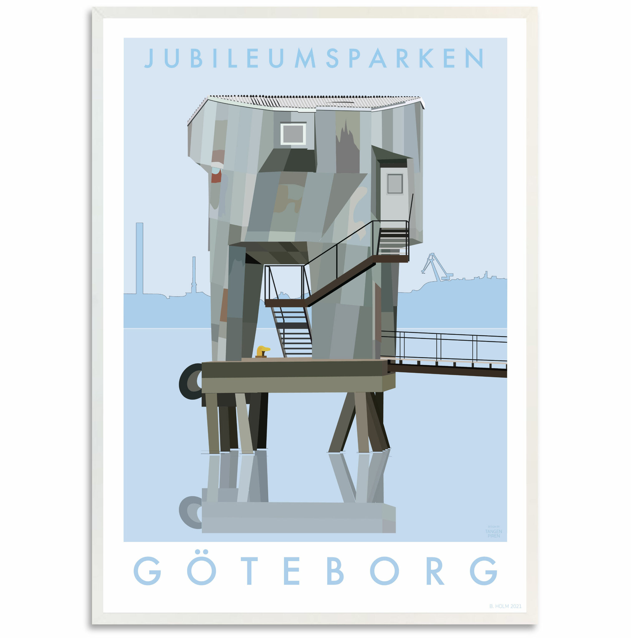 poster jubileumsparken Göteborg vit ram