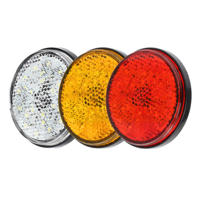 Baklykta rund LED i färgerna vit, orange , gul och röd