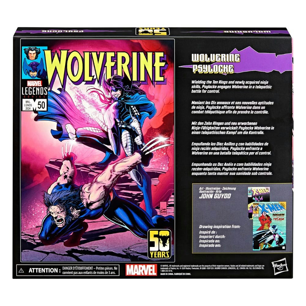 Wolverine 50th Anniversary Marvel Legends Action Figure 2-Pack Wolverine & Psylocke