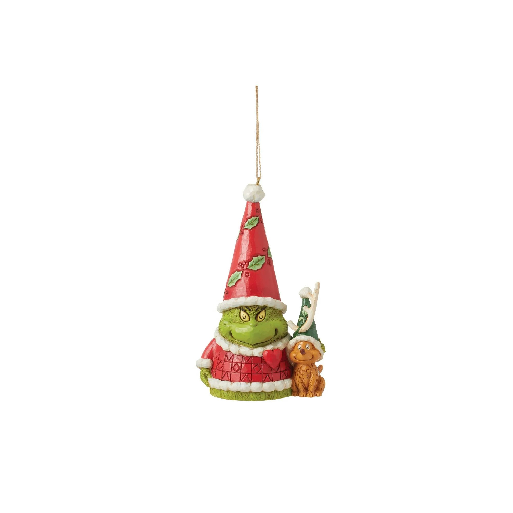Grinch Gnome with Max Gnome Hanging Ornament