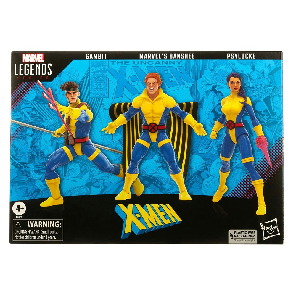X-Men 60th Anniversary Marvel Legends Action Figure 3-Pack Gambit, Marvel's Banshee, Psylocke