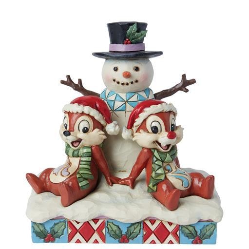 Chip 'n' Dale (Snipp og Snapp) with Snowman Figurine