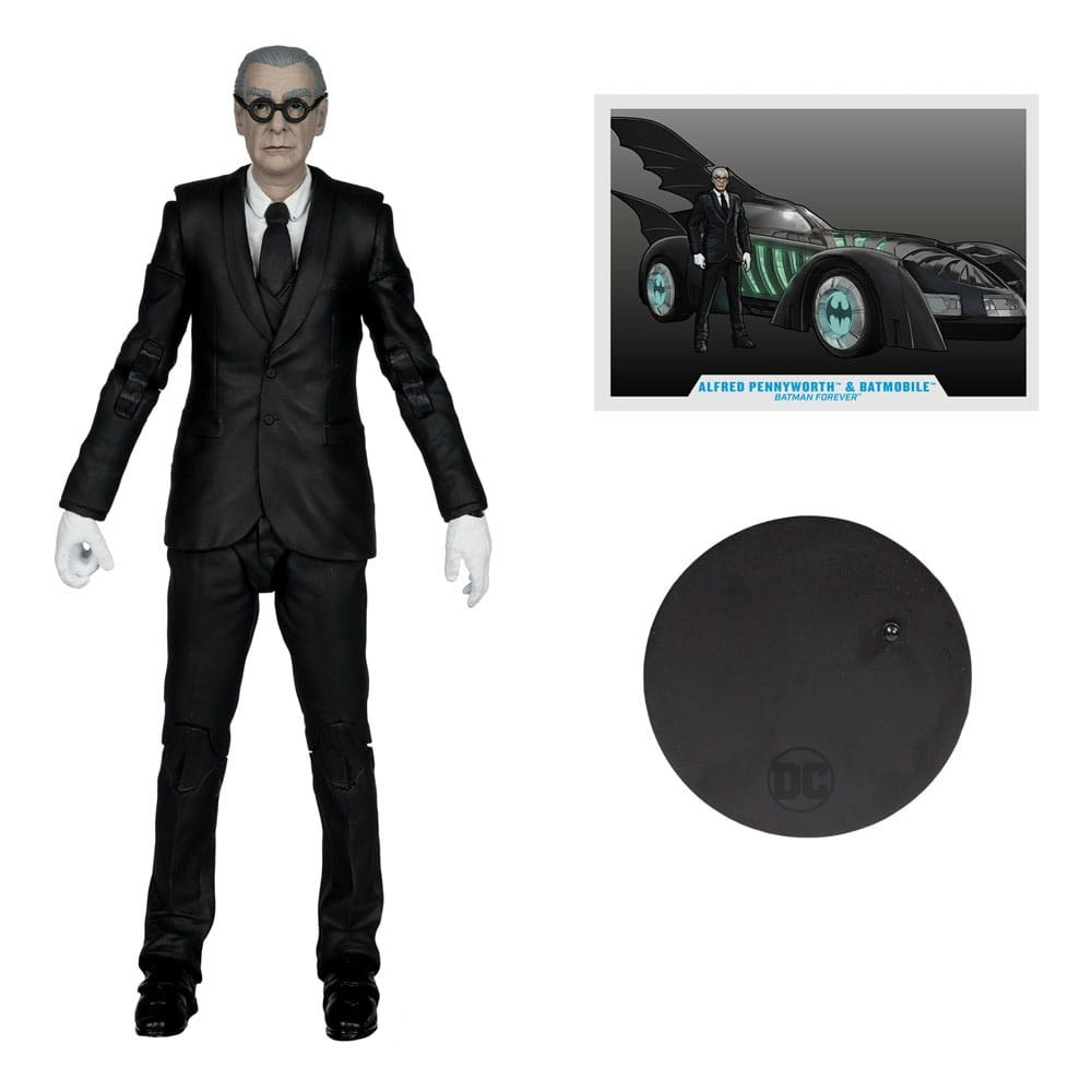 DC Multiverse Action Figure with Vehicle Alfred Pennyworth & Batmobile (Gold Label) (Batman Forever )