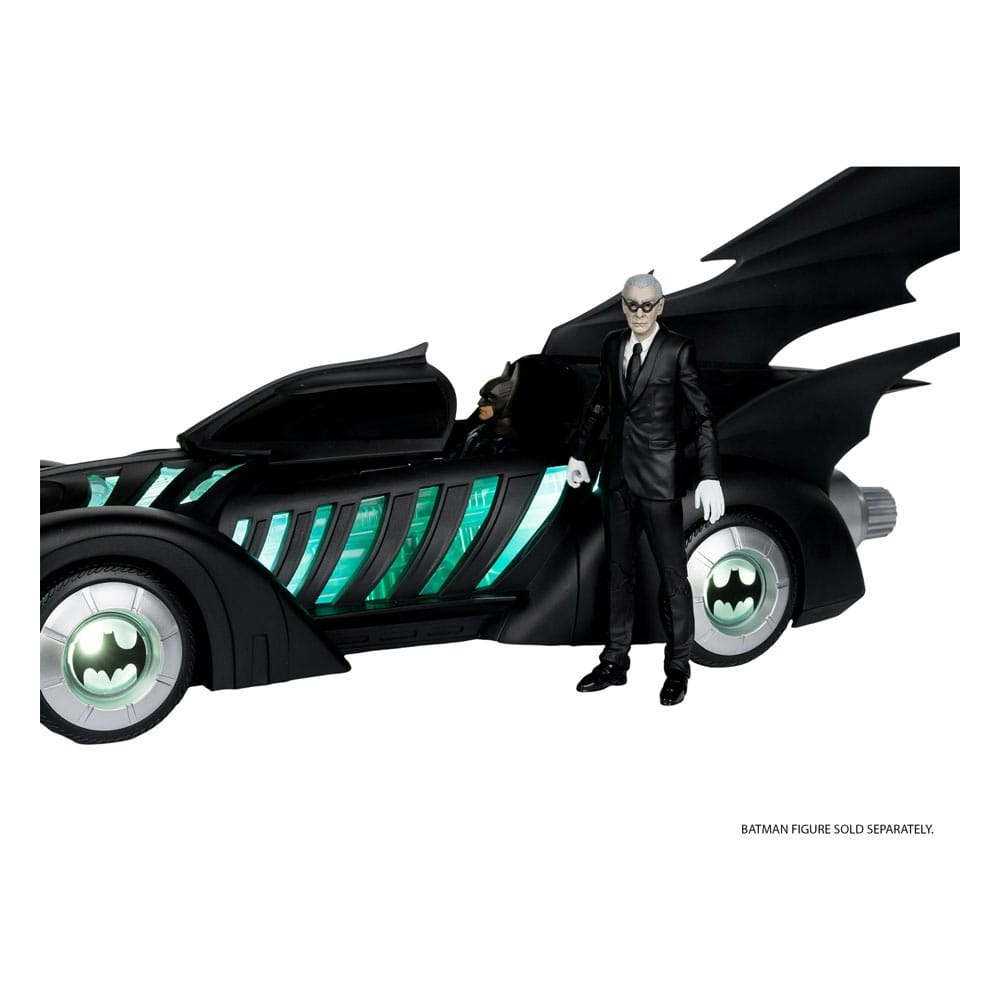 DC Multiverse Action Figure with Vehicle Alfred Pennyworth & Batmobile (Gold Label) (Batman Forever )