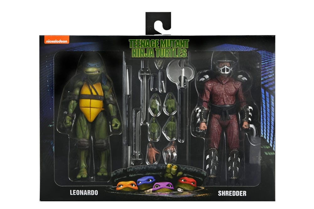 TMNT (1990 Movie) Action Figure Roof Top Battle Shredder vs Leo 18 cm (Totalpris 995-)