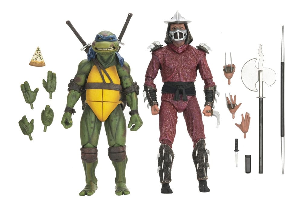 TMNT (1990 Movie) Action Figure Roof Top Battle Shredder vs Leo 18 cm (Totalpris 995-)