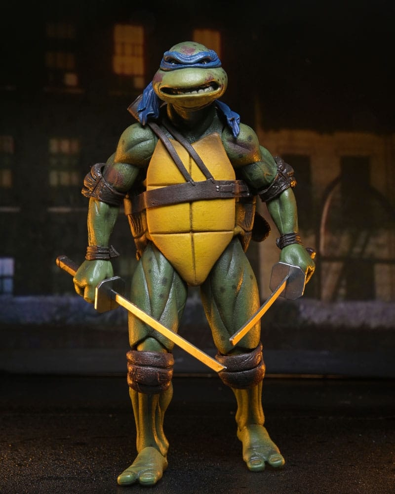 TMNT (1990 Movie) Action Figure Roof Top Battle Shredder vs Leo 18 cm (Totalpris 995-)