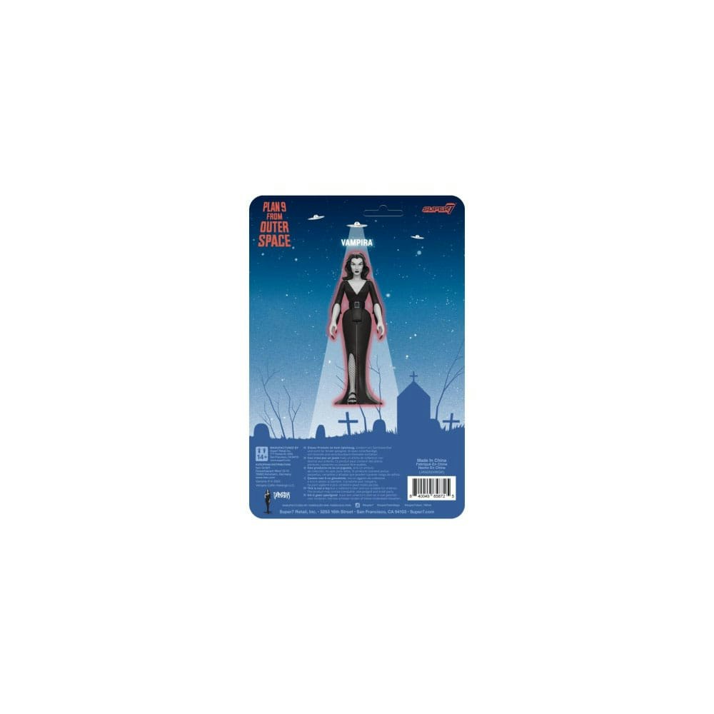 Vampira ReAction Action Figure Vampira Plane 9 Grayscale 10 cm