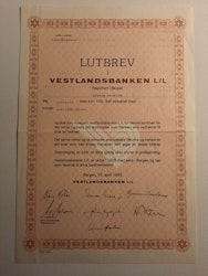 Lutbrev Vestlandsbanken L/L 1983