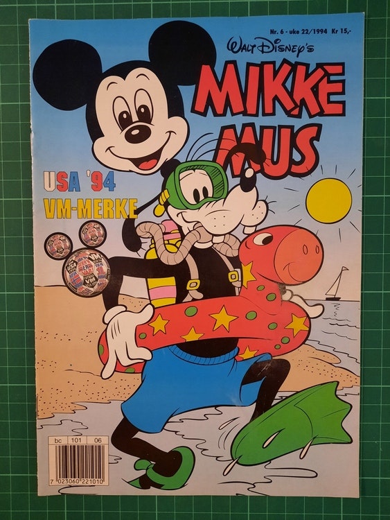 Mikke Mus 1994 - 06 m/klistremerke - Dippy.no