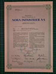 Aksjebrev Nora industrier 1984