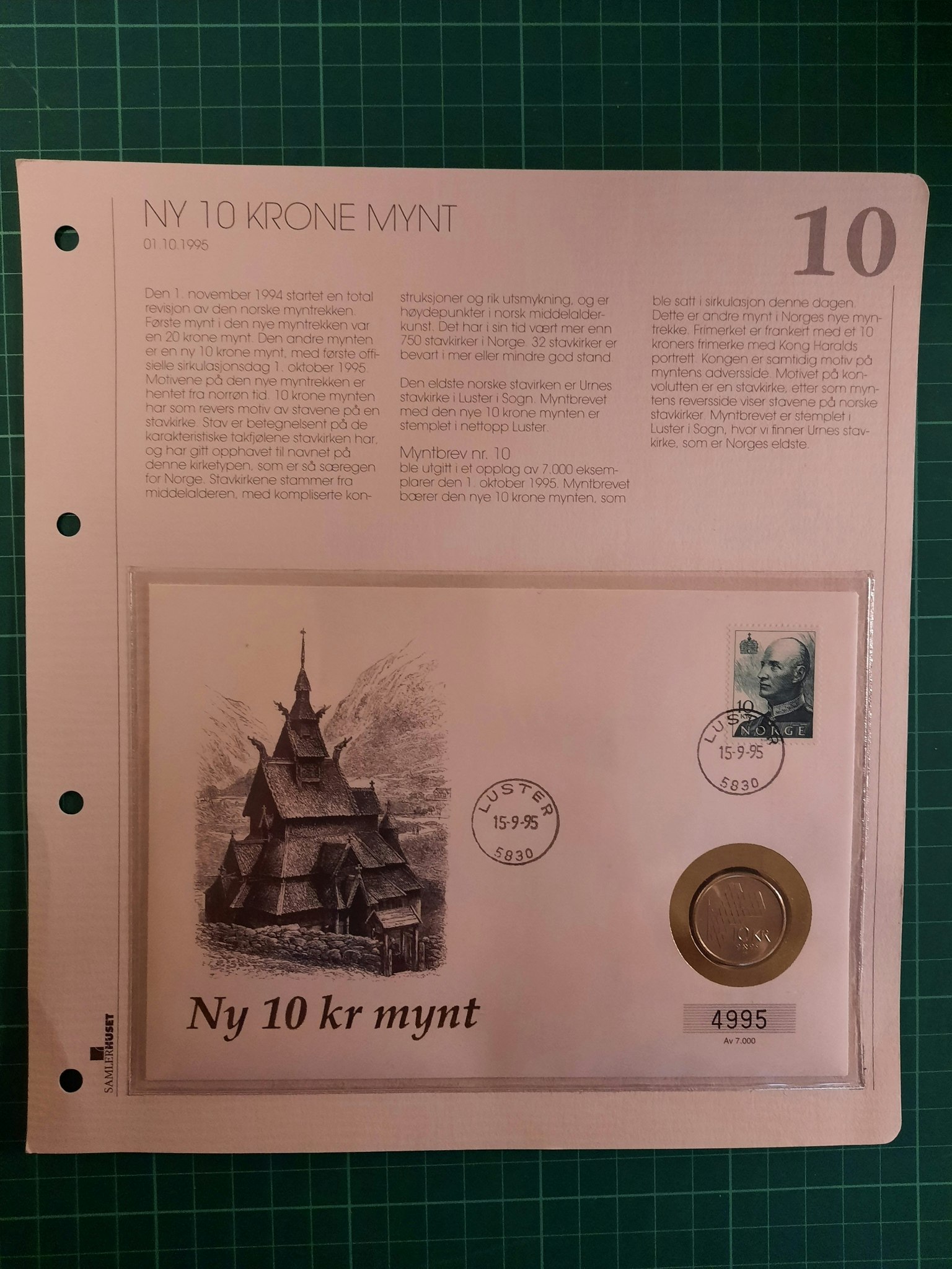 Myntbrev 10 Ny 10 krone mynt