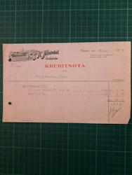 Faktura T.H. Kleivdal lærfabrik 1933 (kreditnota)