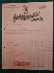 Faktura Gjøvik Mineralvandfabrik 1942 m/omsetningsmerker