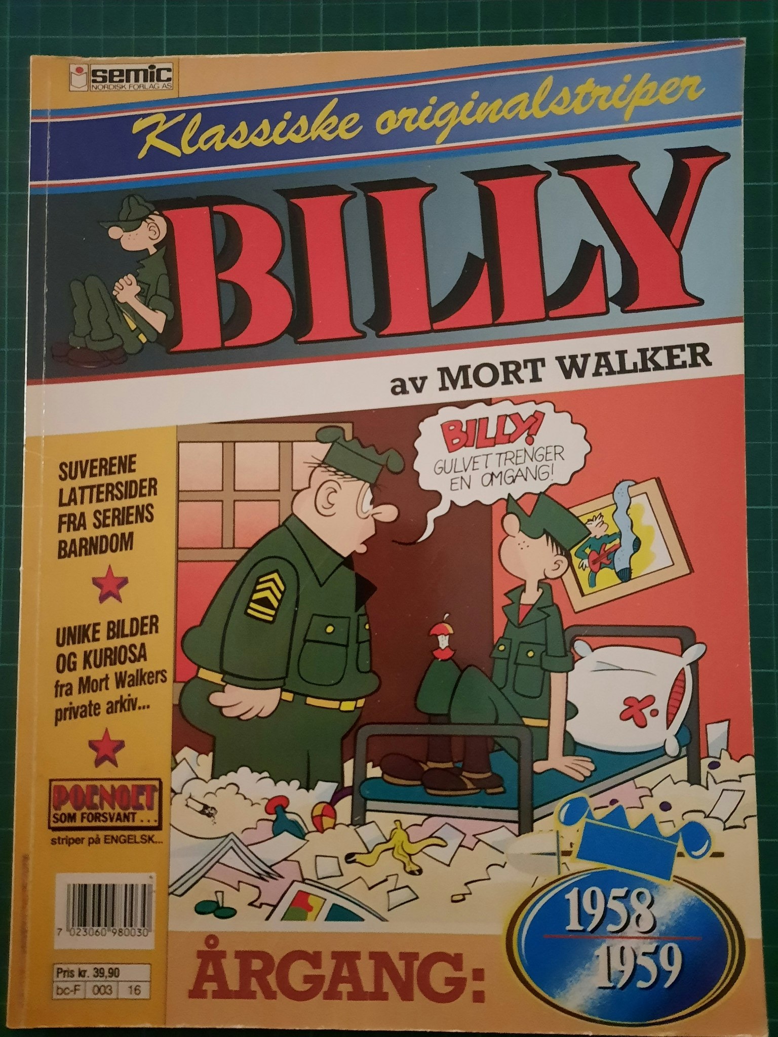 Billy : Klassiske originalstriper 1958/59