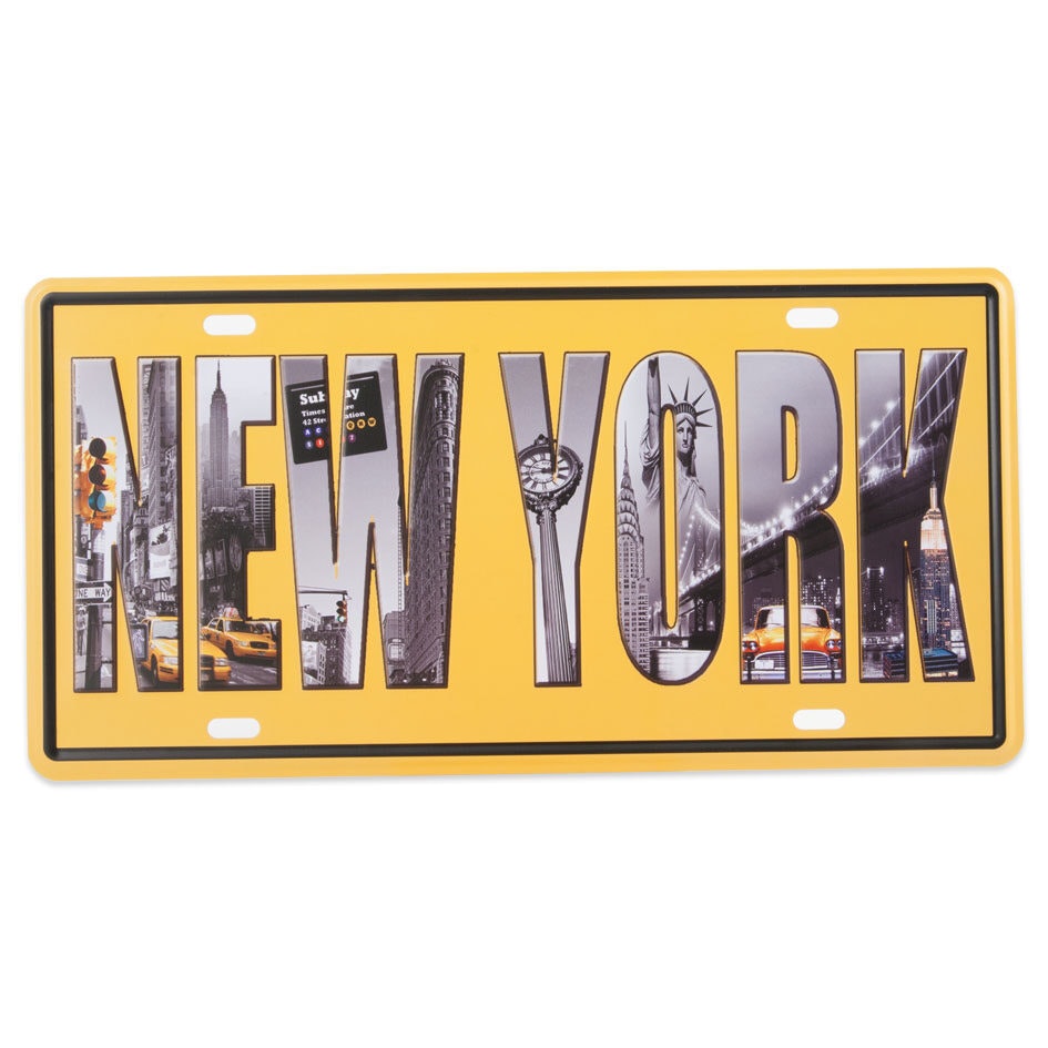 Emalje bilskilt New York