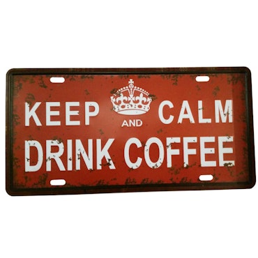 Emaljeskilt Keep calm and drink coffee
