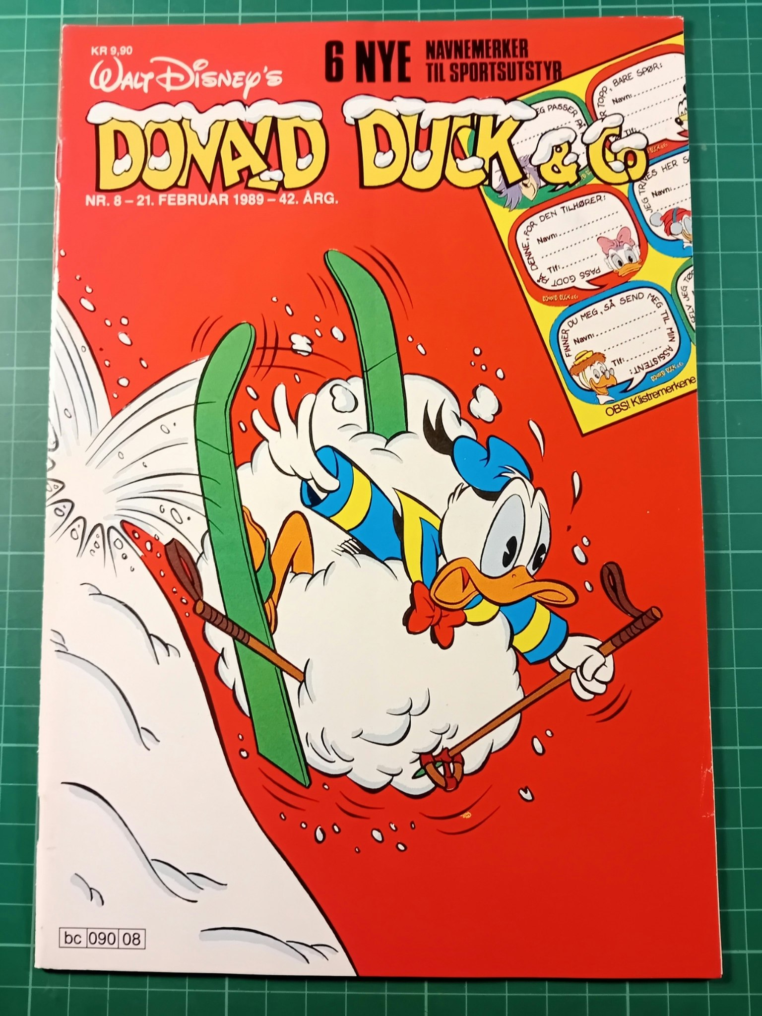 Donald Duck & Co 1989 - 08 m/klistremerker