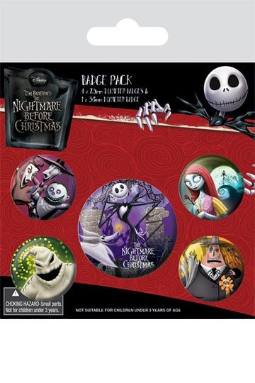Nightmare Before Christmas Characters Button 5-Pack