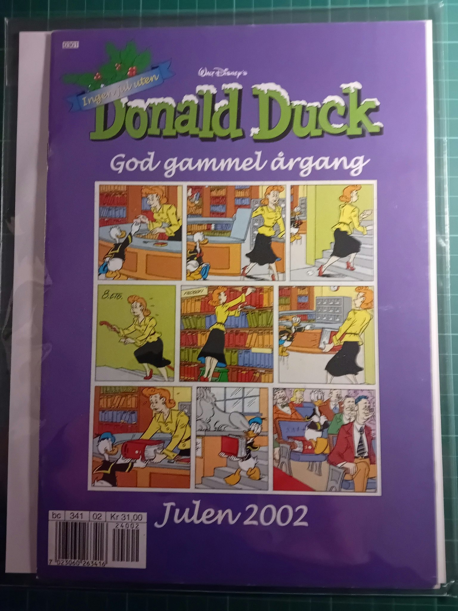 Donald Duck God gammel årgang 2002 m/plastlomme og bakark