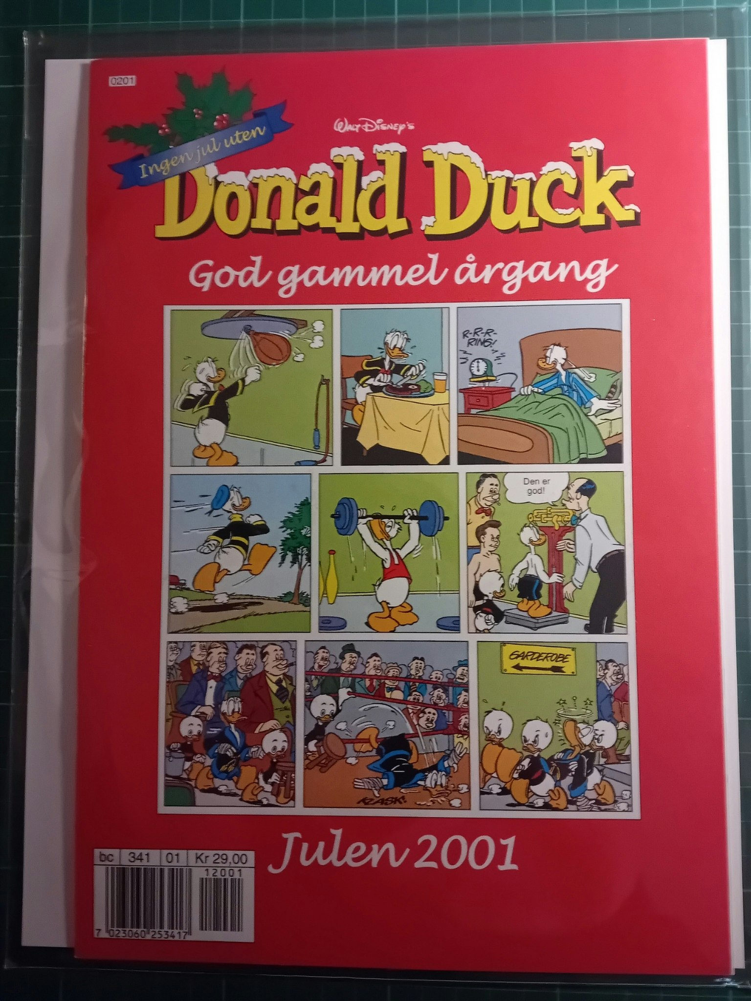 Donald Duck God gammel årgang 2001 m/plastlomme og bakark